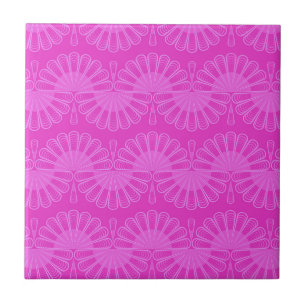 pink neon bright geometric pattern ceramic tile