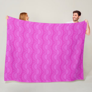 pink neon bright geometric pattern fleece blanket