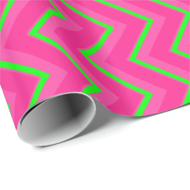 Pink-Neon-Brown-Coll-CHEVRON-04-GIFT WRAP PAPER (Roll Corner)