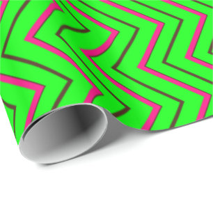 Pink-Neon-Brown-Coll-CHEVRON-05-GIFT WRAP PAPER