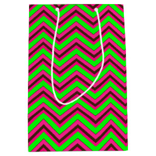 Pink-Neon-Brown Coll.-CHEVRON 16-GIFT BAG m