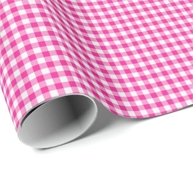 Pink-Neon-Brown-Coll-GINGHAM-04-GIFT WRAP PAPER (Roll Corner)