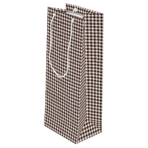 Pink-Neon-Brown Coll.-GINGHAM 05-WINE GIFT BAG