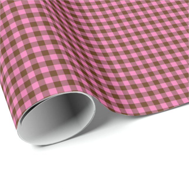 Pink-Neon-Brown-Coll-GINGHAM-12-GIFT WRAP PAPER (Roll Corner)