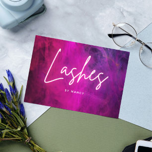 Pink Neon Lashes Business Card