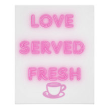 Pink Neon Lights Inspired Art Poster