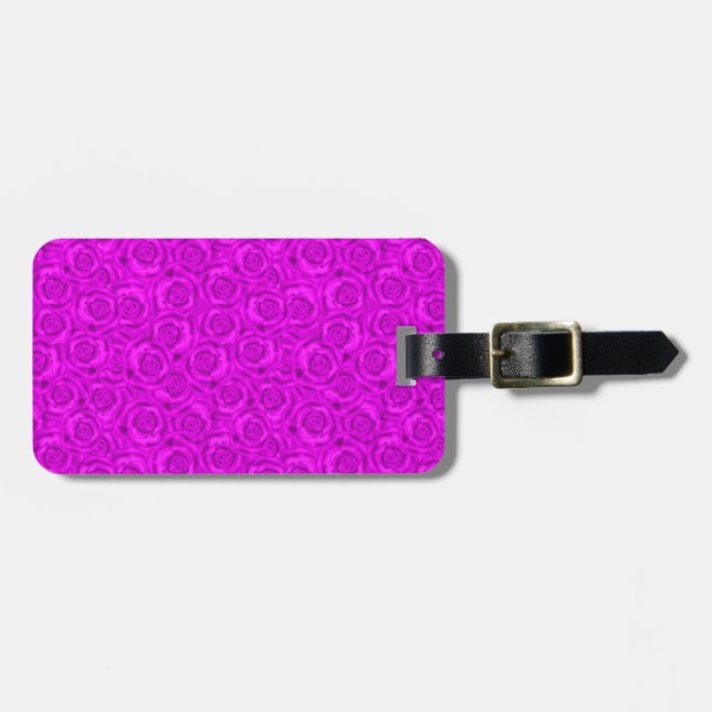 Pink neon luggage tag (Front Horizontal)