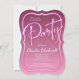 Pink Neon Party Invitation