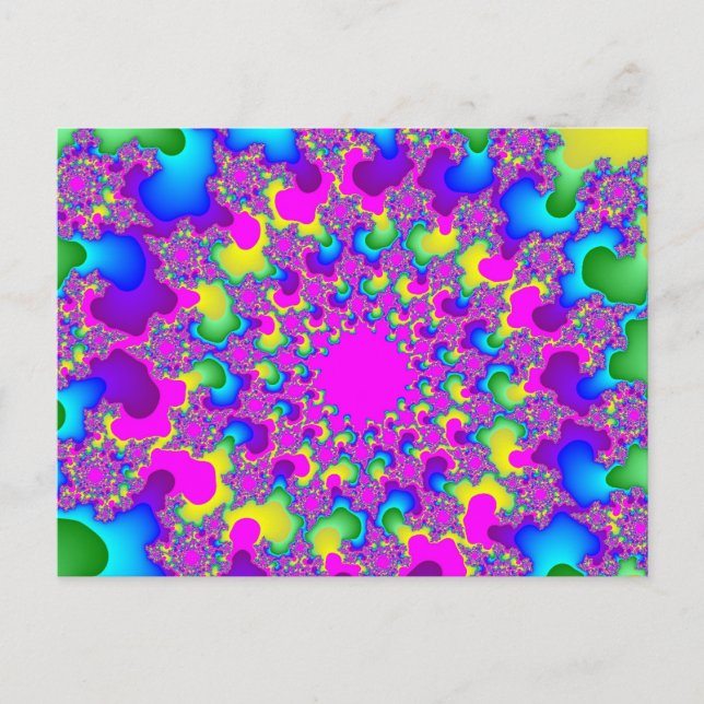 Pink Neon Rainbow Eye Postcard (Front)