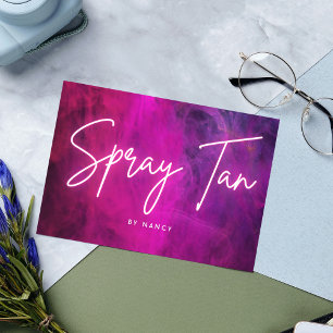 Pink Neon Spray Tan Business Card