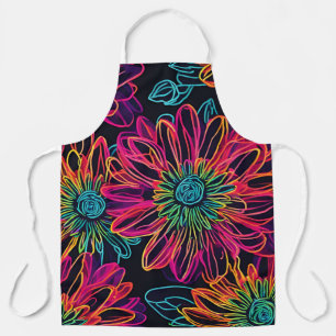 Pink Neon Wildflowers Apron