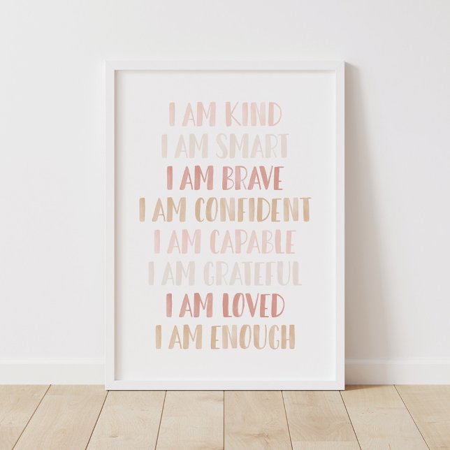 Pink Neutral Affirmations for Kids Nursery Decor (Creator Uploaded)