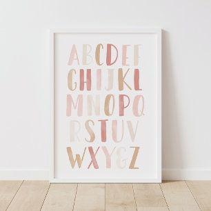 Pink Neutral Alphabet ABC Girl Nursery Decor