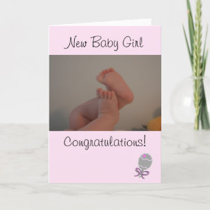 Pink New Baby Girl Congratulations Card