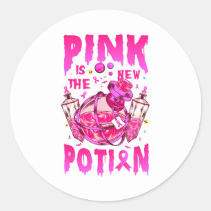 Pink New Potion Halloween Breast Classic Round Sticker