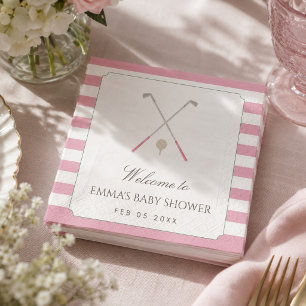 Pink New to the Club Preppy Classic Baby Shower Napkin