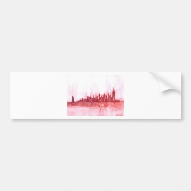Pink New york city decor Bumper Sticker (Front)