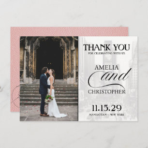 Pink New York City Passport Thank You Card