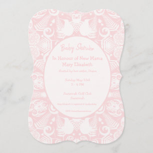 Pink New Zealand Tribal Designs Baby Shower Invitation