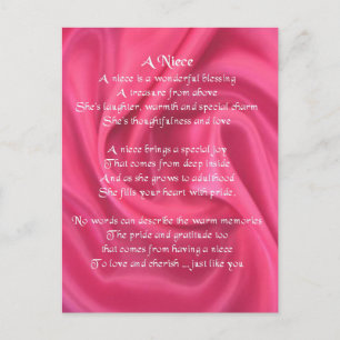 Pink - Niece Poem Postcard