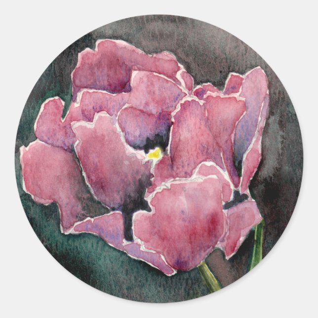 Pink NIght Tulip Envelope Wedding Seal (Front)