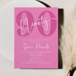 Pink Ninety 90th Ninetieth Birthday Party Invitation<br><div class="desc">This is a Pink Ninety 90th Ninetieth Birthday Party Invitation!</div>