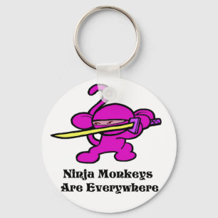 Pink Ninja On Guard Key Ring
