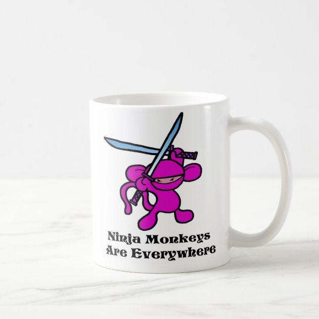 Pink Ninja OverHead Coffee Mug (Right)