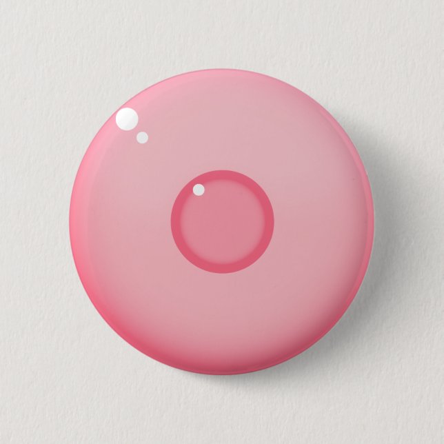Pink Nipple 6 Cm Round Badge (Front)