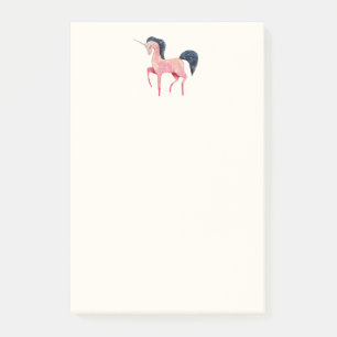 Pink Nordic Unicorn with Black Mane Post-it Notes