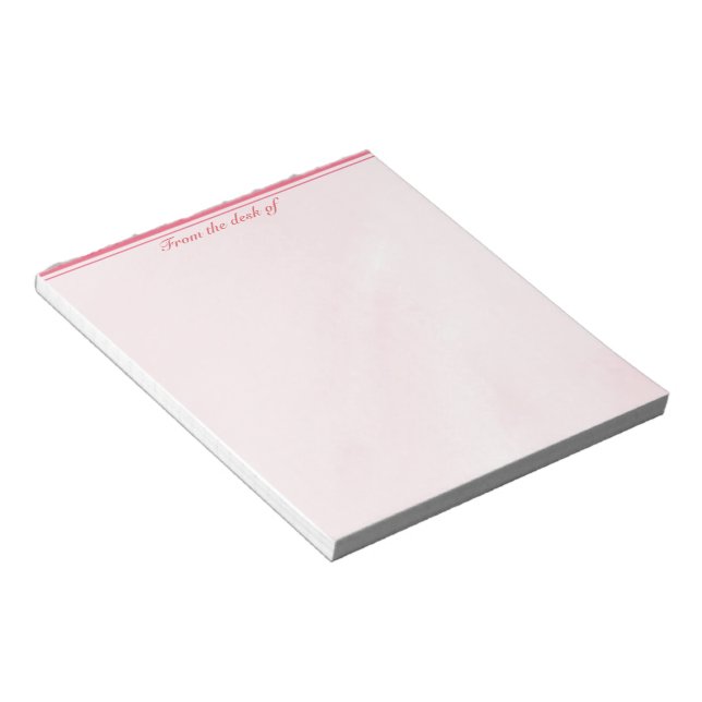 Pink Notepad with Top Stripe (Angled)