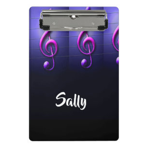 Pink notes on strings mini clipboard