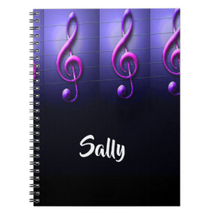 Pink notes on strings notebook