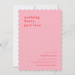Pink Nothing fancy just love retro Wedding Invitation