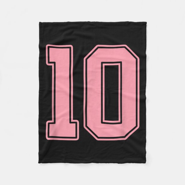Pink Number 10 Jersey Player Uniform #10  Fleece Blanket (Front)