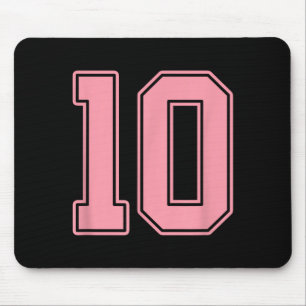 Pink Number 10 Jersey Player Uniform #10 Mouse Pad