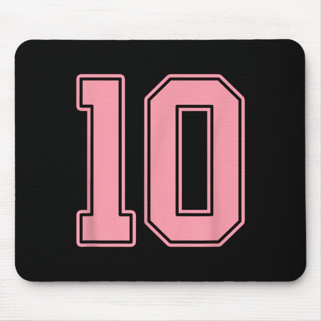 Pink Number 10 Jersey Player Uniform #10  Mouse Pad (Front)