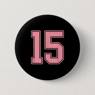 Pink Number 15 Jersey Player Uniform #15 6 Cm Round Badge