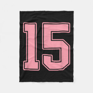 Pink Number 15 Jersey Player Uniform #15 Fleece Blanket