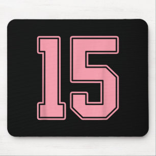Pink Number 15 Jersey Player Uniform #15 Mouse Pad