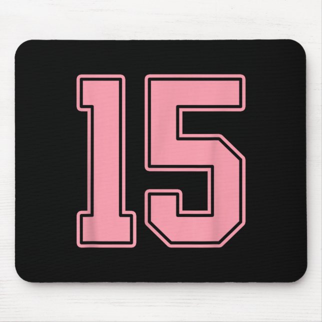 Pink Number 15 Jersey Player Uniform #15  Mouse Pad (Front)