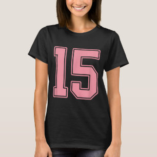 Pink Number 15 Jersey Player Uniform #15 T-Shirt