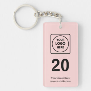 Pink Number   Custom Business Property Logo Design Key Ring