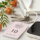 Pink Number | Logo Business Property Room Key Ring (Front Right)