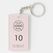 Pink Number | Logo Business Property Room Key Ring (Back)