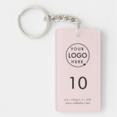 Pink Number | Logo Business Property Room Key Ring (Front)