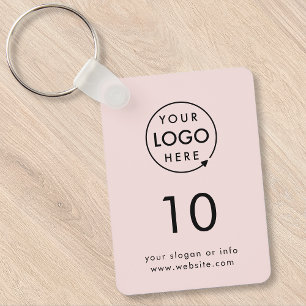 Pink Number   Logo Business Property Room Keychain