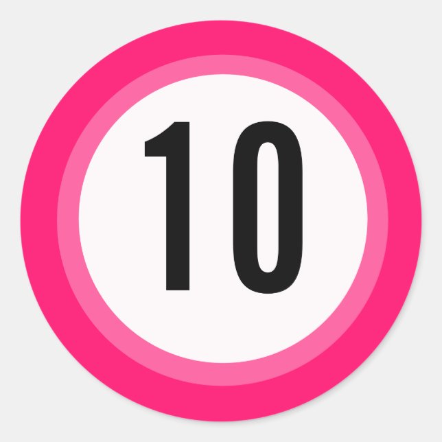 Pink Number Sticker (Front)