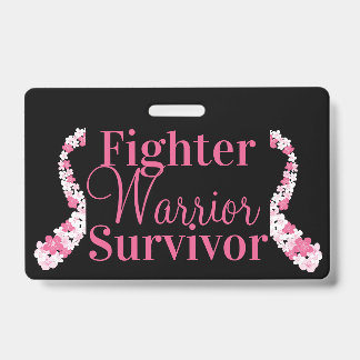 Pink Nurse Breast Cancer Ribbon Customisable ID Badge