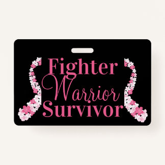 Pink Nurse Breast Cancer Ribbon Customisable ID Badge